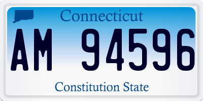 CT license plate AM94596