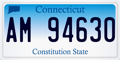 CT license plate AM94630