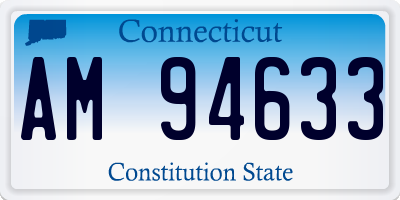 CT license plate AM94633