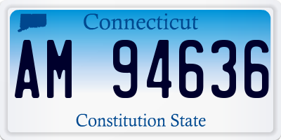 CT license plate AM94636