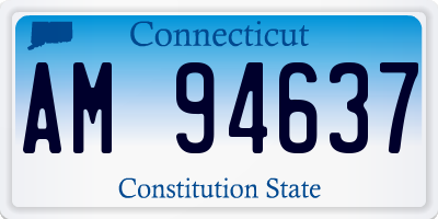 CT license plate AM94637