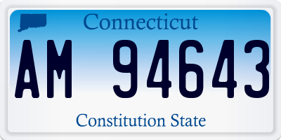 CT license plate AM94643