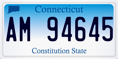 CT license plate AM94645