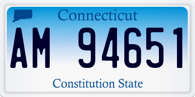 CT license plate AM94651
