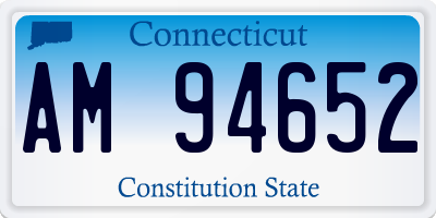 CT license plate AM94652
