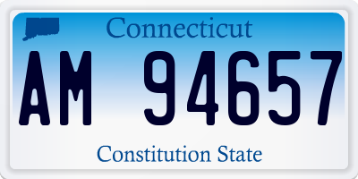 CT license plate AM94657