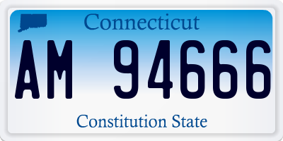 CT license plate AM94666
