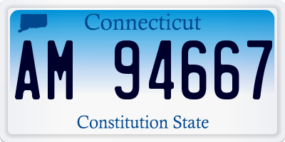 CT license plate AM94667