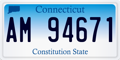 CT license plate AM94671