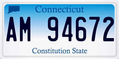CT license plate AM94672