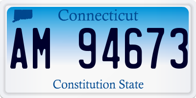 CT license plate AM94673