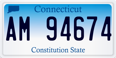 CT license plate AM94674