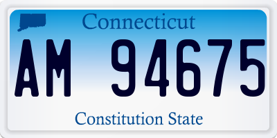 CT license plate AM94675
