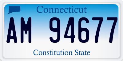 CT license plate AM94677