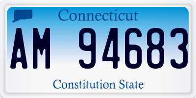 CT license plate AM94683
