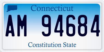 CT license plate AM94684