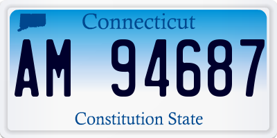 CT license plate AM94687