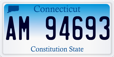 CT license plate AM94693