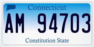 CT license plate AM94703