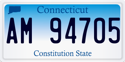 CT license plate AM94705