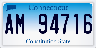 CT license plate AM94716