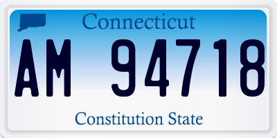CT license plate AM94718
