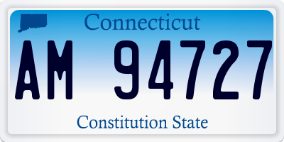 CT license plate AM94727