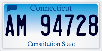 CT license plate AM94728