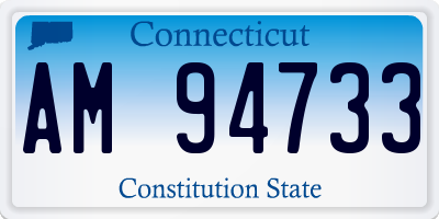 CT license plate AM94733