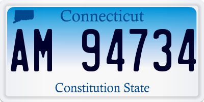 CT license plate AM94734