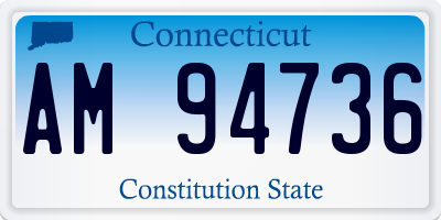 CT license plate AM94736