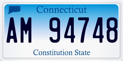 CT license plate AM94748