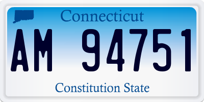 CT license plate AM94751