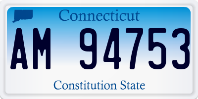 CT license plate AM94753