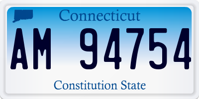 CT license plate AM94754