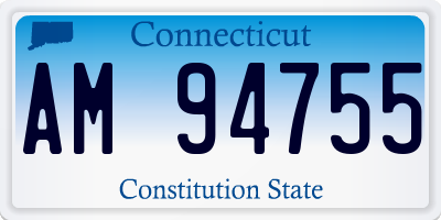 CT license plate AM94755