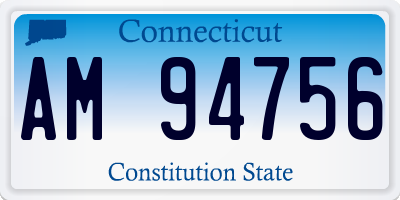 CT license plate AM94756