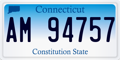 CT license plate AM94757