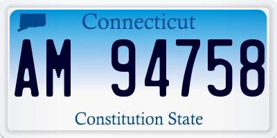 CT license plate AM94758