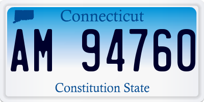 CT license plate AM94760