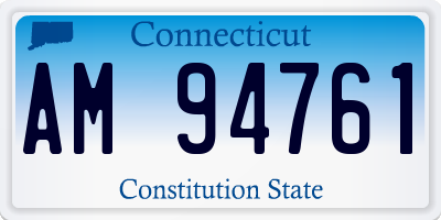 CT license plate AM94761