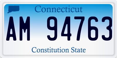 CT license plate AM94763