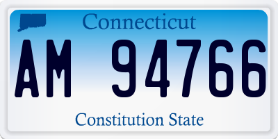 CT license plate AM94766