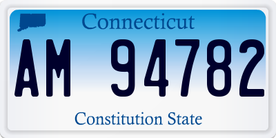 CT license plate AM94782