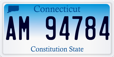 CT license plate AM94784