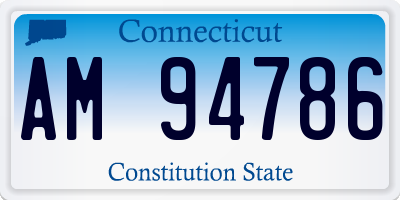 CT license plate AM94786