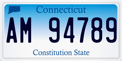 CT license plate AM94789