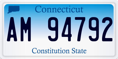 CT license plate AM94792