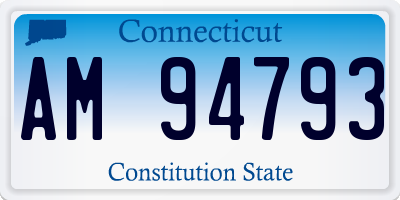 CT license plate AM94793