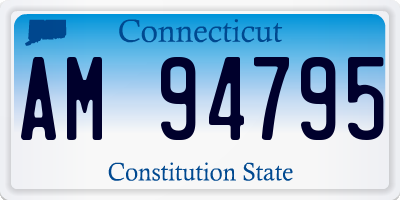 CT license plate AM94795